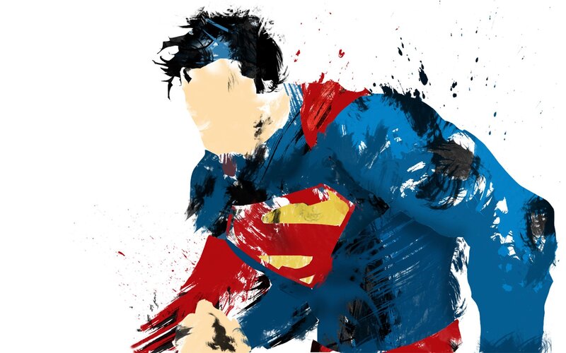 Superman in Blue Suit — Dynamic, Digital Art