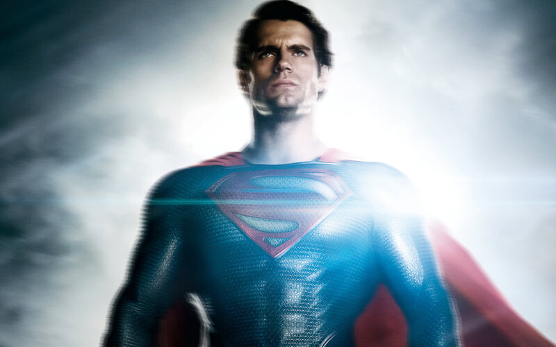 Superman in Costume — Blue, Dramatic