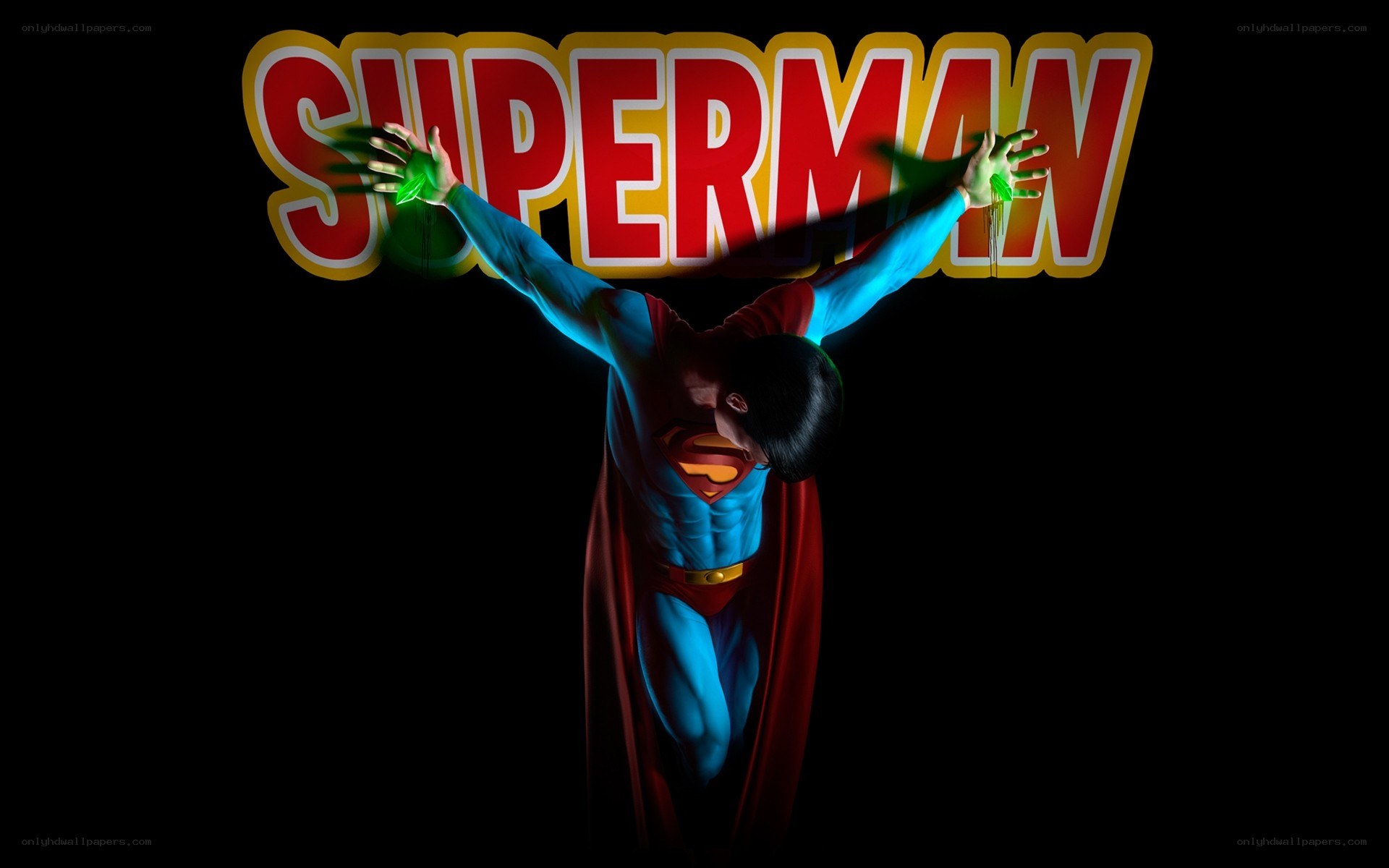 Superman in crucifixion pose