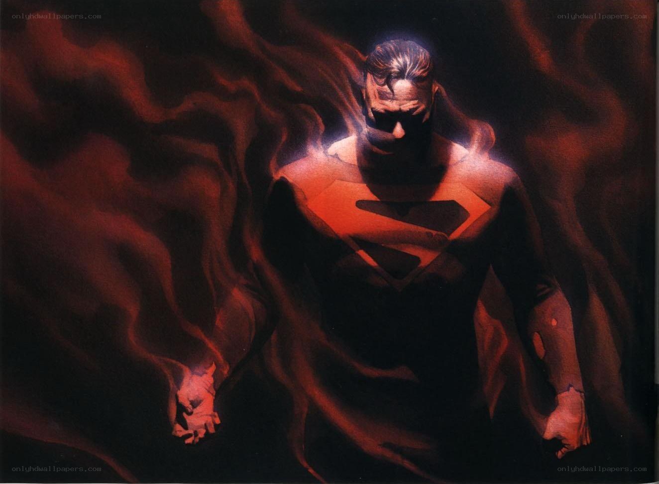 Superman in dark smoke