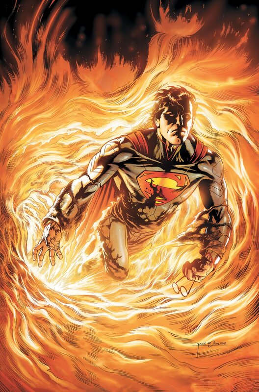 Superman in Flames — Orange, Dramatic