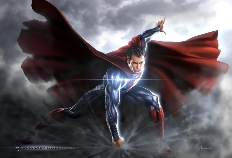 Superman in Flight — Red, Dramatic