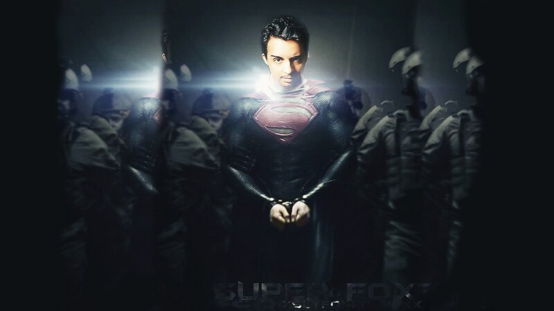 Superman in Handcuffs — Black, Dramatic, Digital Art