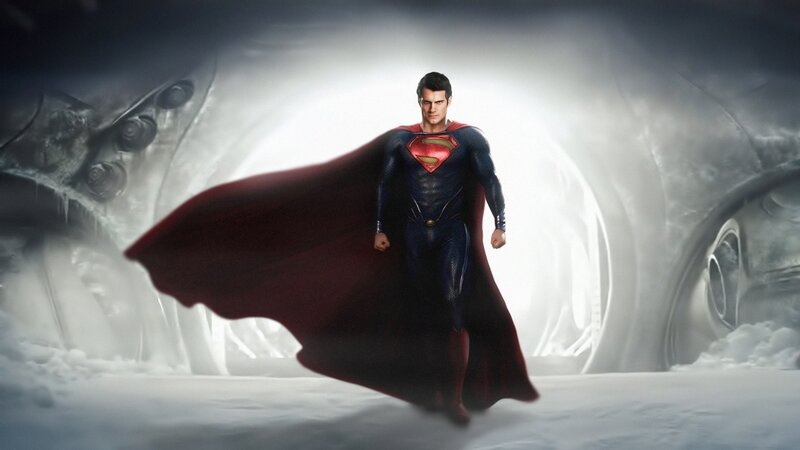 Superman in Snow — Blue, Dramatic