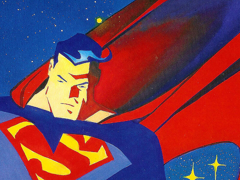 Superman in Space — Blue, Dramatic, Night