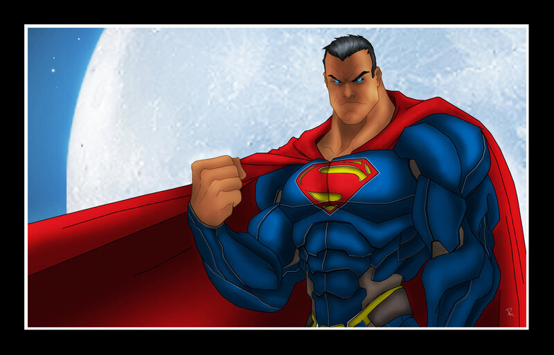 Superman in Space — Blue, Dramatic