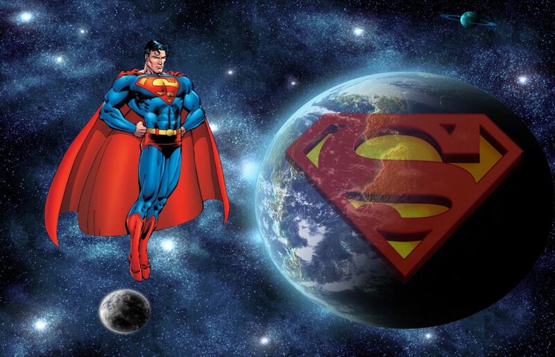 Superman in Space — Blue