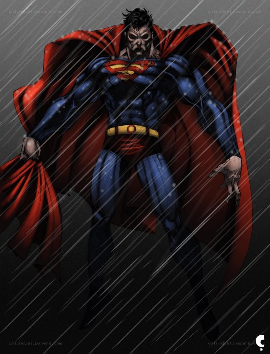 Superman in the rain