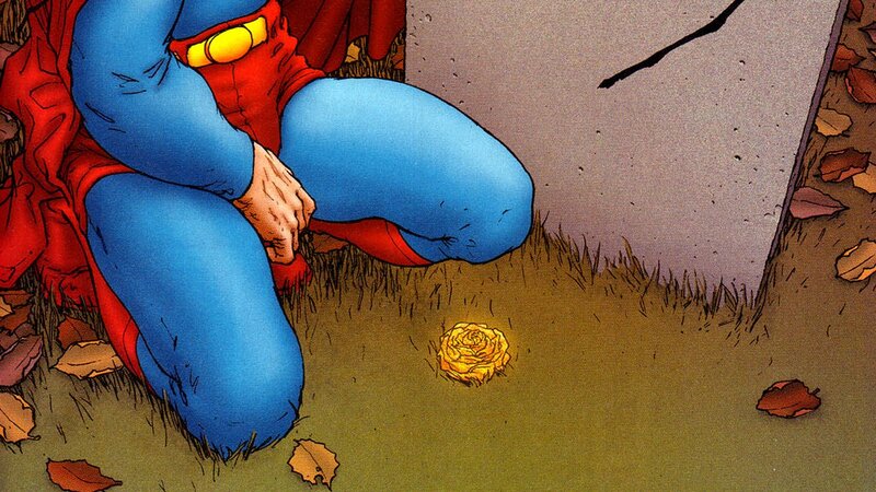 Superman Kneeling on Ground