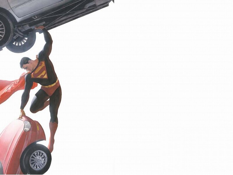 Superman lifting cars