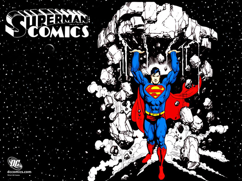 Superman Lifting Rock — Blue