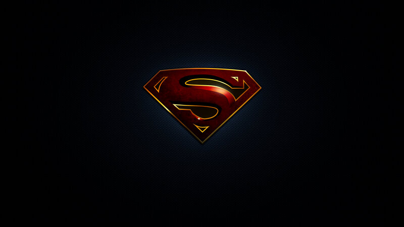 Superman Logo — Black, Dramatic, Digital Art, Shield