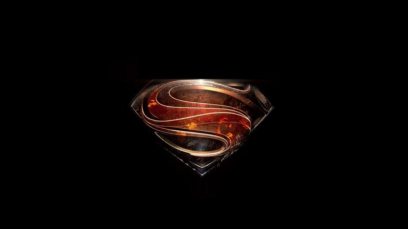 Superman Logo — Black, Dramatic, Digital Art