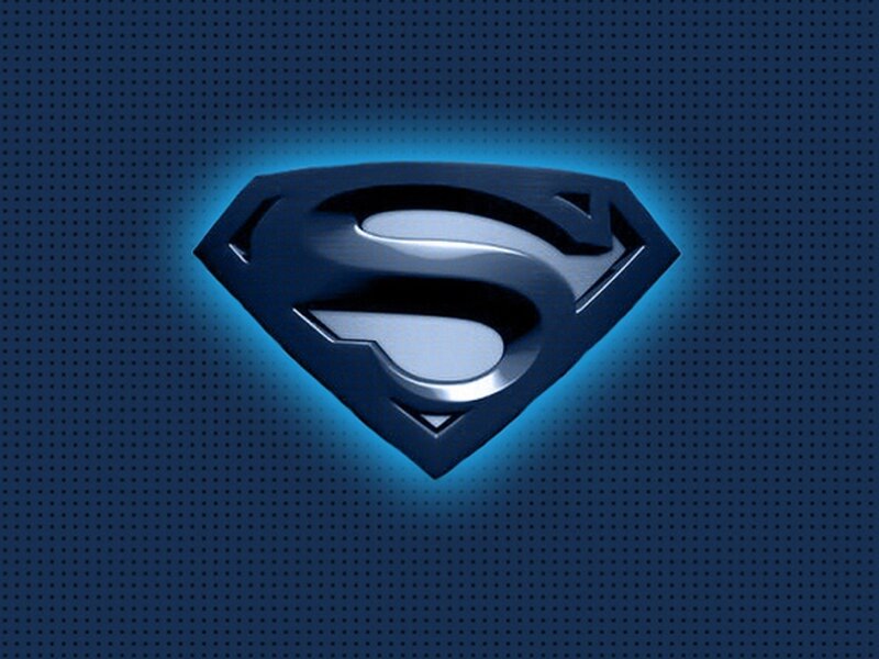 Superman Logo — Blue, Dramatic, 3d Render, Blue Light
