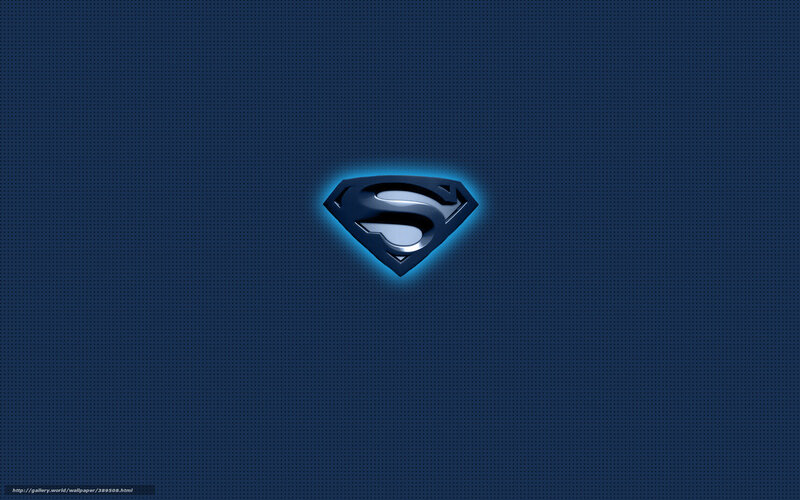 Superman Logo — Blue, Dramatic, Digital Art, Glow