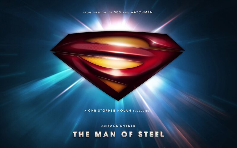Superman Logo — Blue, Dramatic, Digital Art, Text, Light Rays