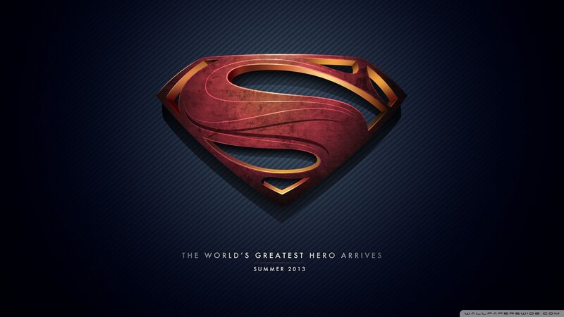 Superman Logo — Blue, Dramatic, Digital Art, Text, Red, Gold