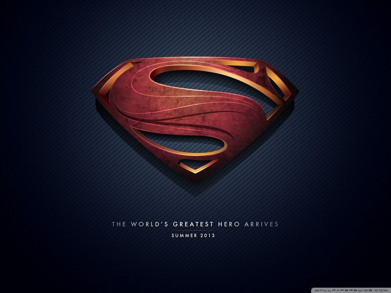 Superman Logo — Blue, Dramatic, Digital Art, Text