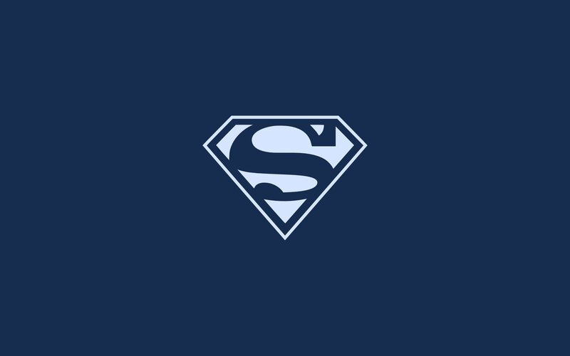 Superman Logo — Blue, Minimalist, Vector Art, Shield