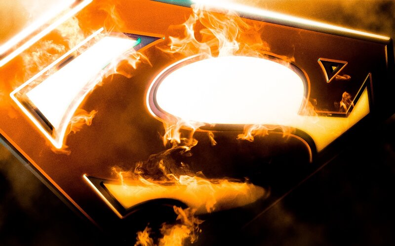 Superman Logo Engulfed in Flames