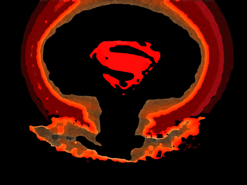 Superman Logo in Flames — Red