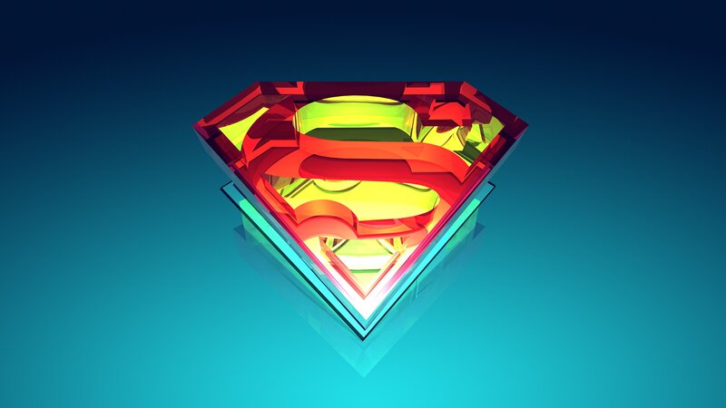Superman logo in glass style