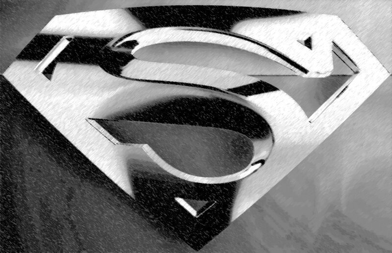 Superman logo in grayscale