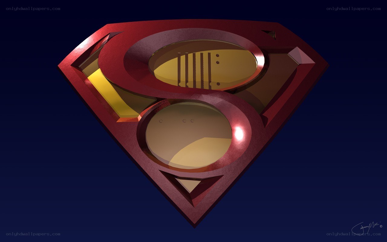 Superman logo in red and gold