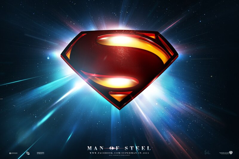 Superman Logo in Space — Blue, Dramatic, Night