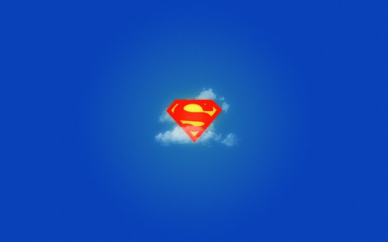Superman logo in the sky