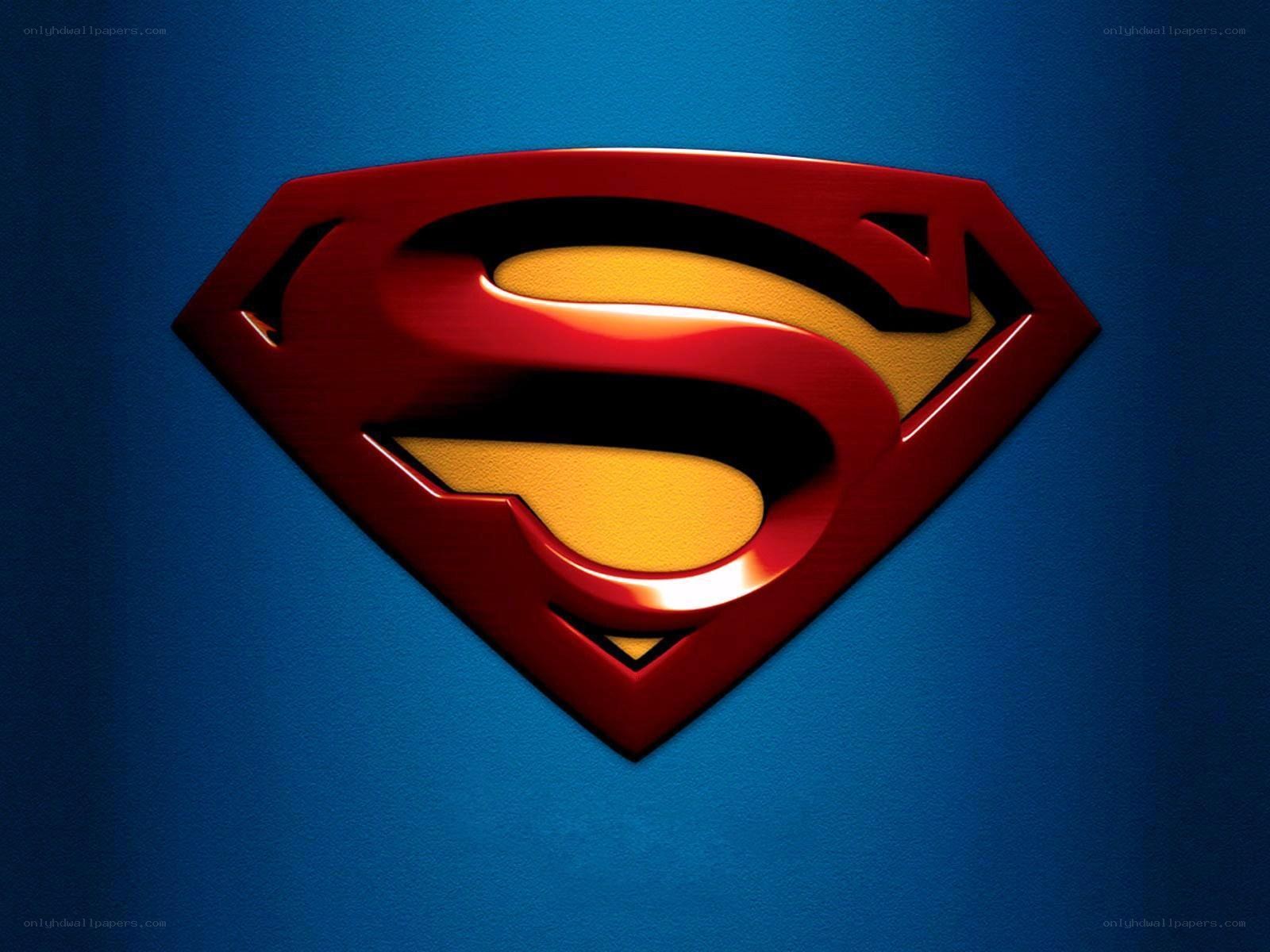 Superman logo on blue
