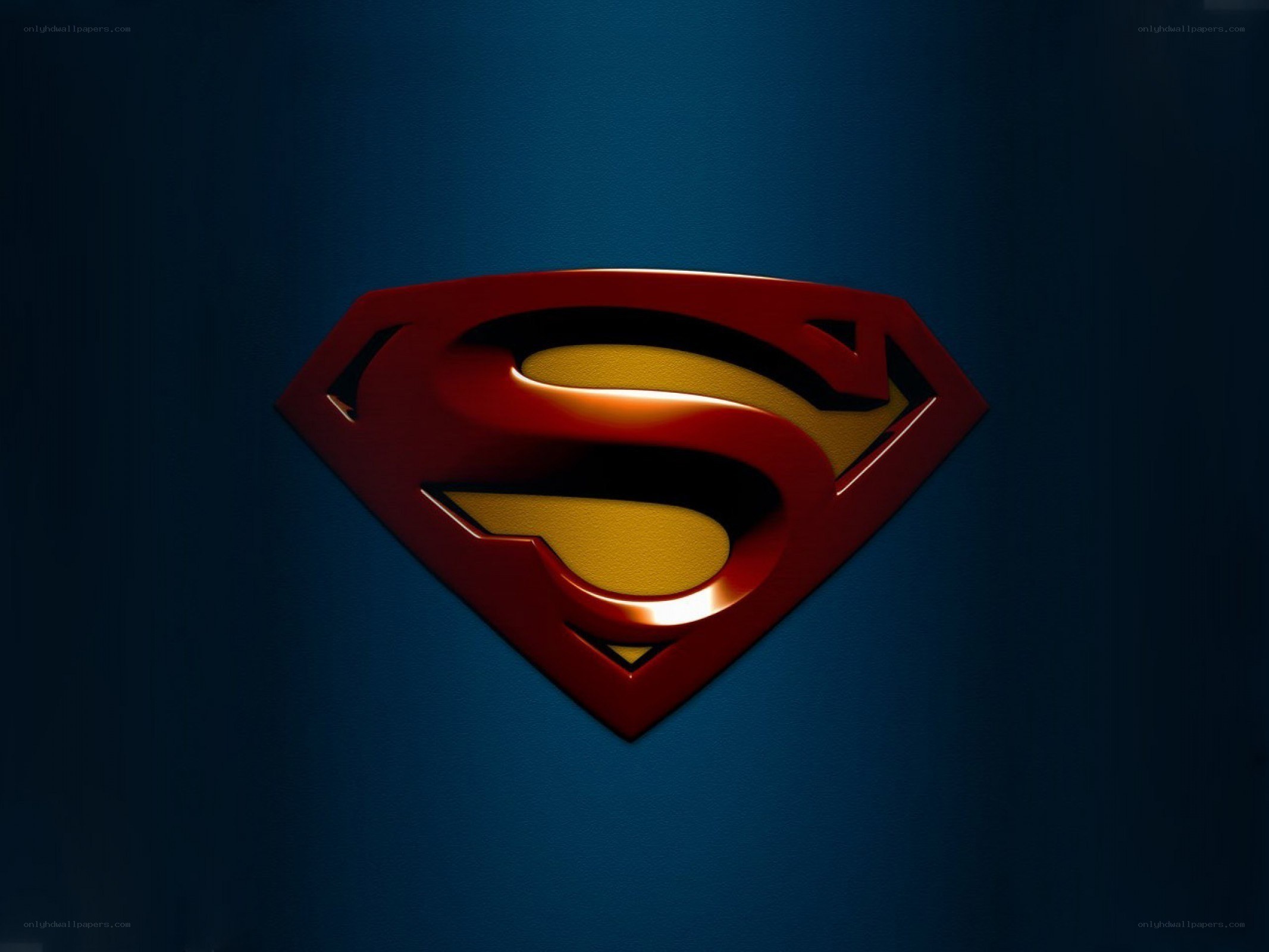 Superman logo on blue