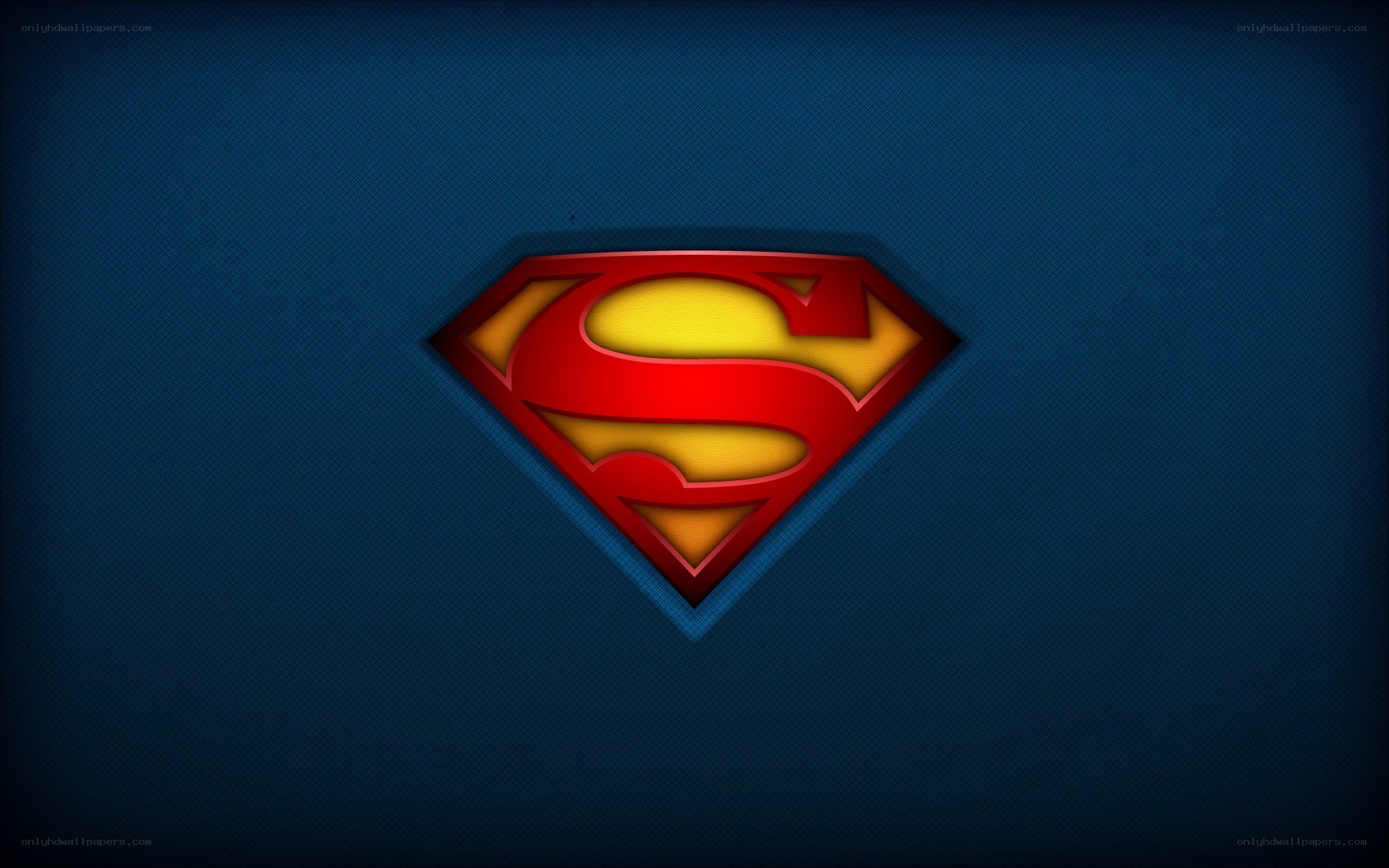 Superman logo on blue