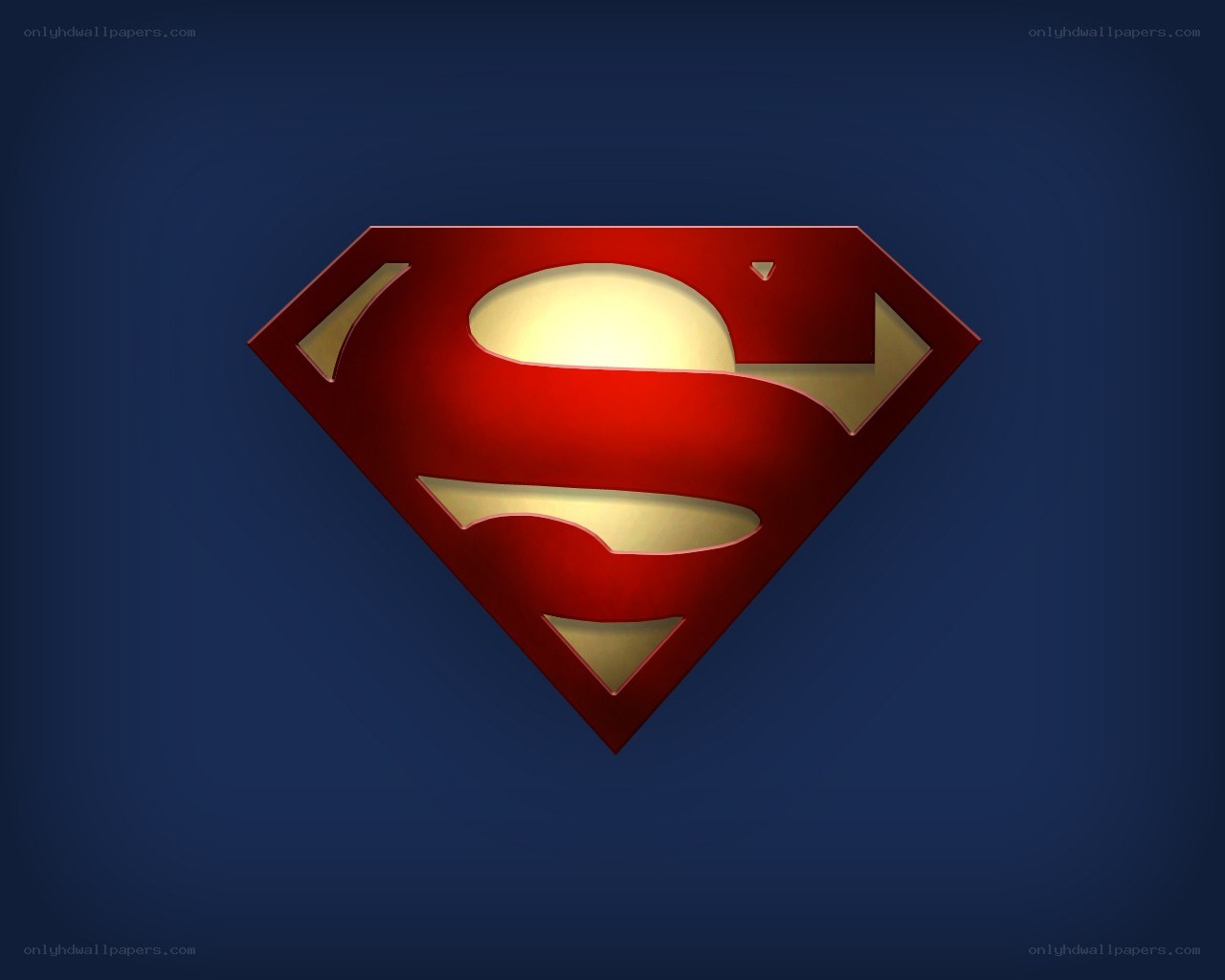 Superman logo on blue