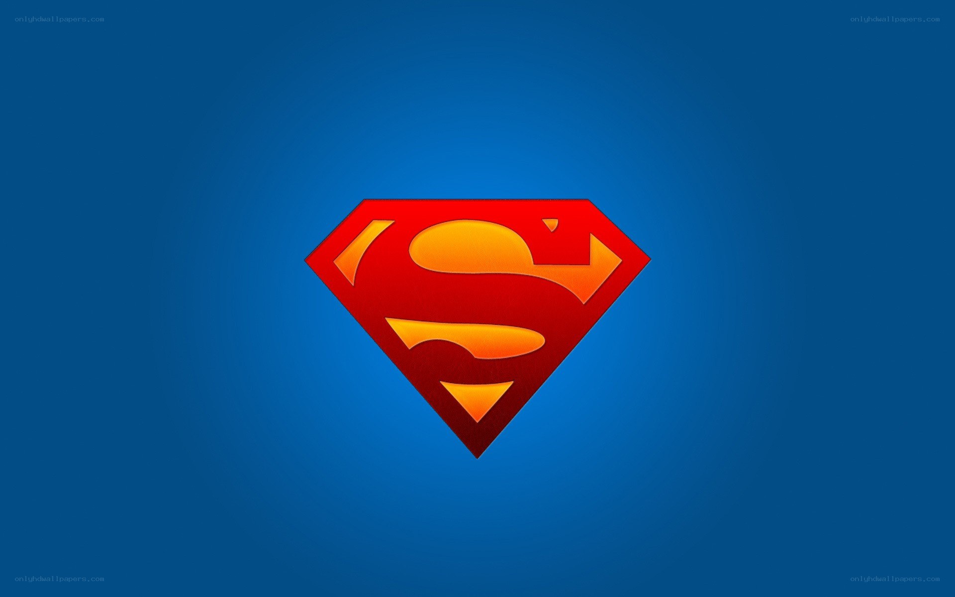 Superman logo on blue