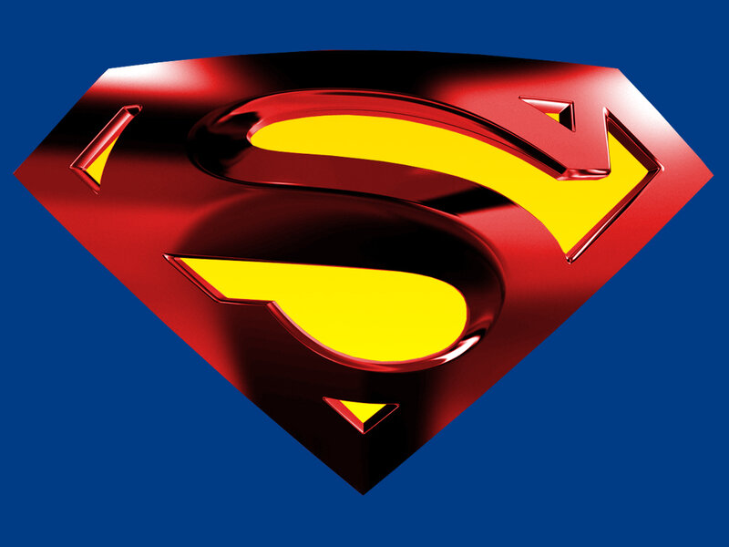 Superman logo on blue
