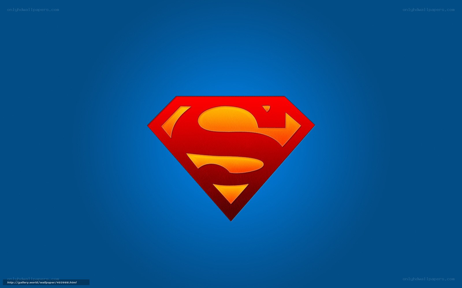 Superman logo on blue
