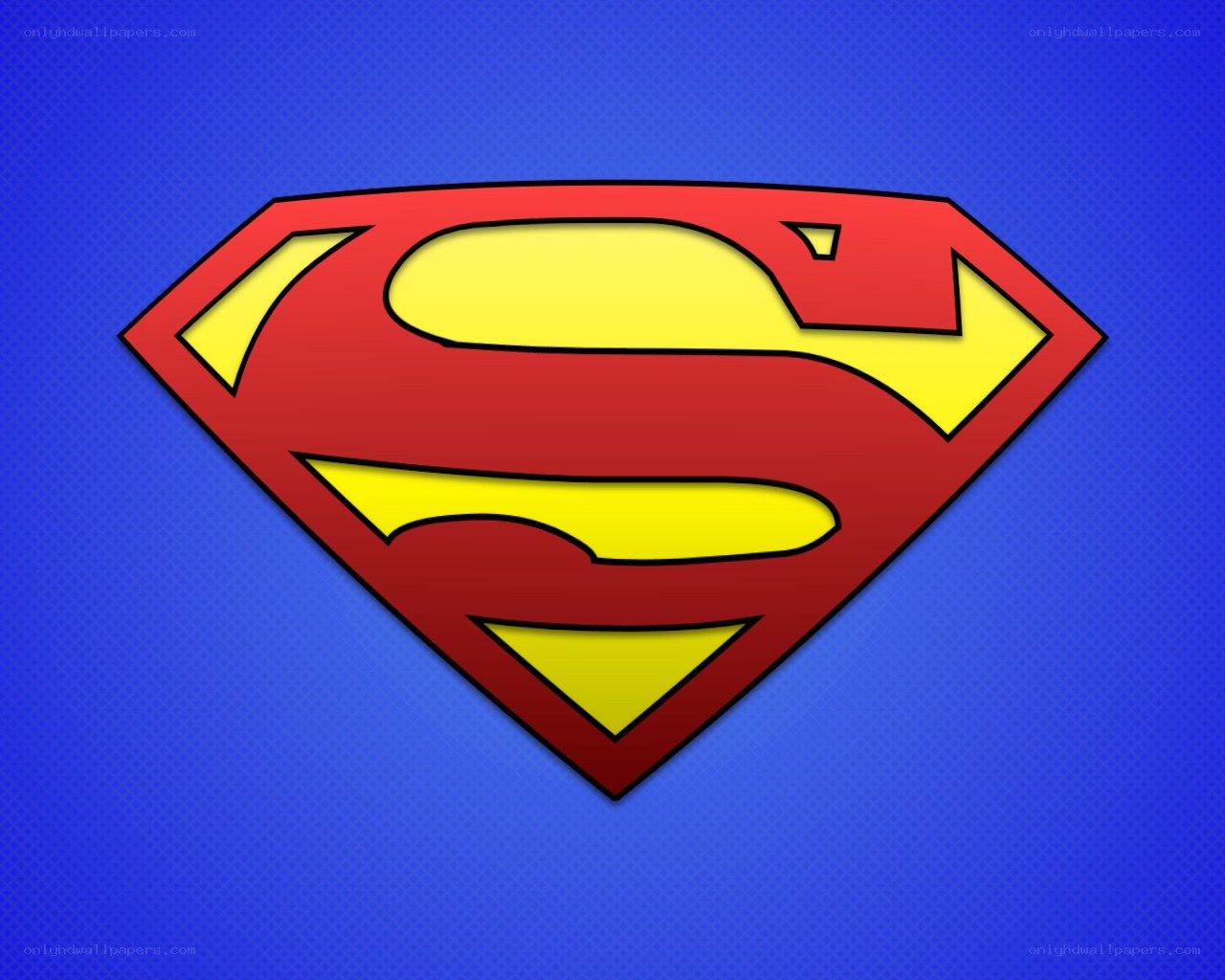 Superman logo on blue