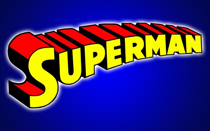 Superman logo on blue