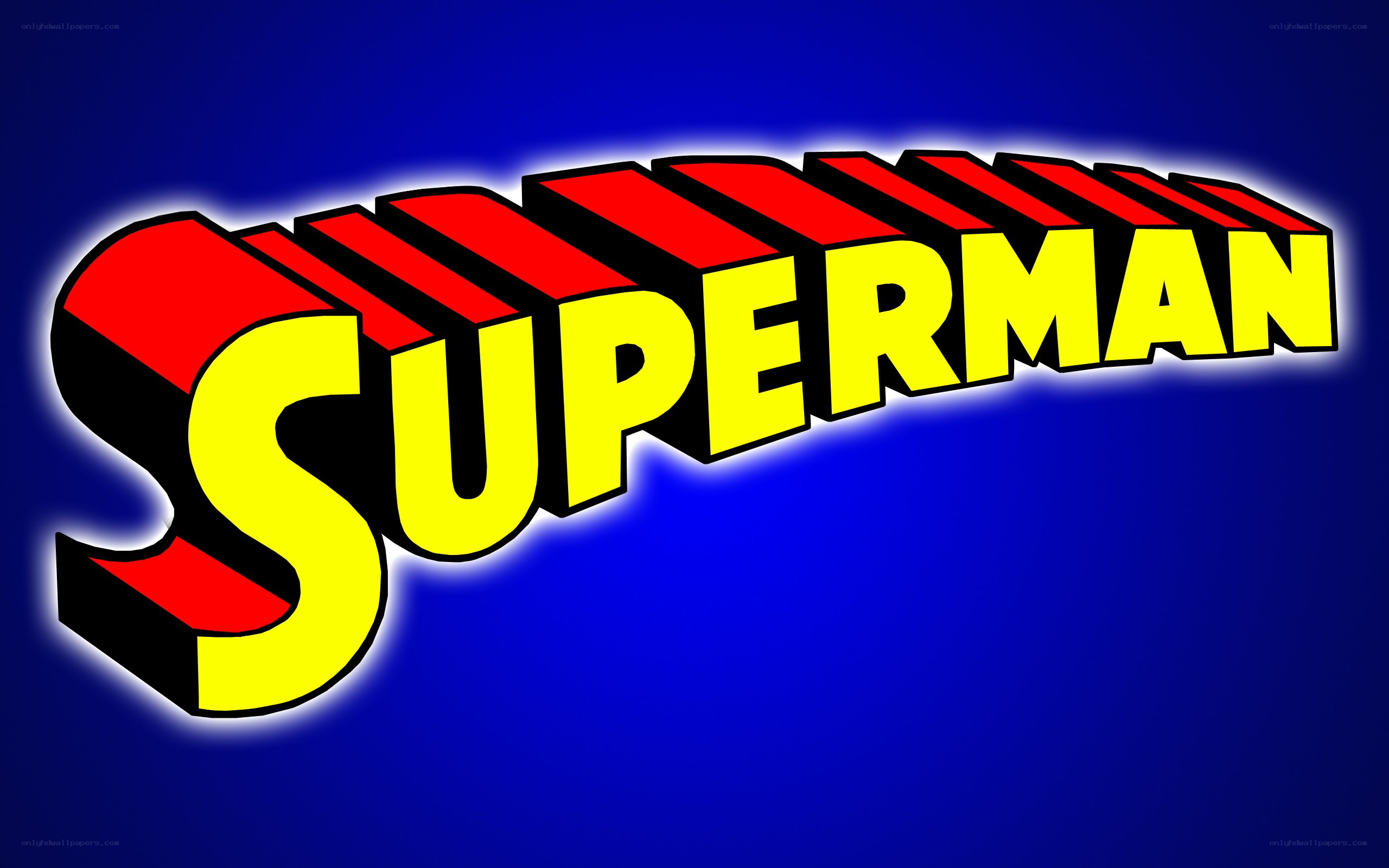 Superman logo on blue