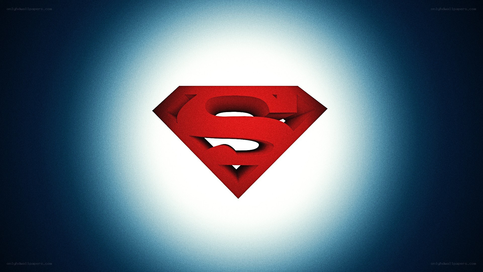 Superman logo on blue background