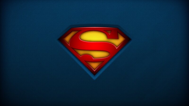 Superman logo on blue background