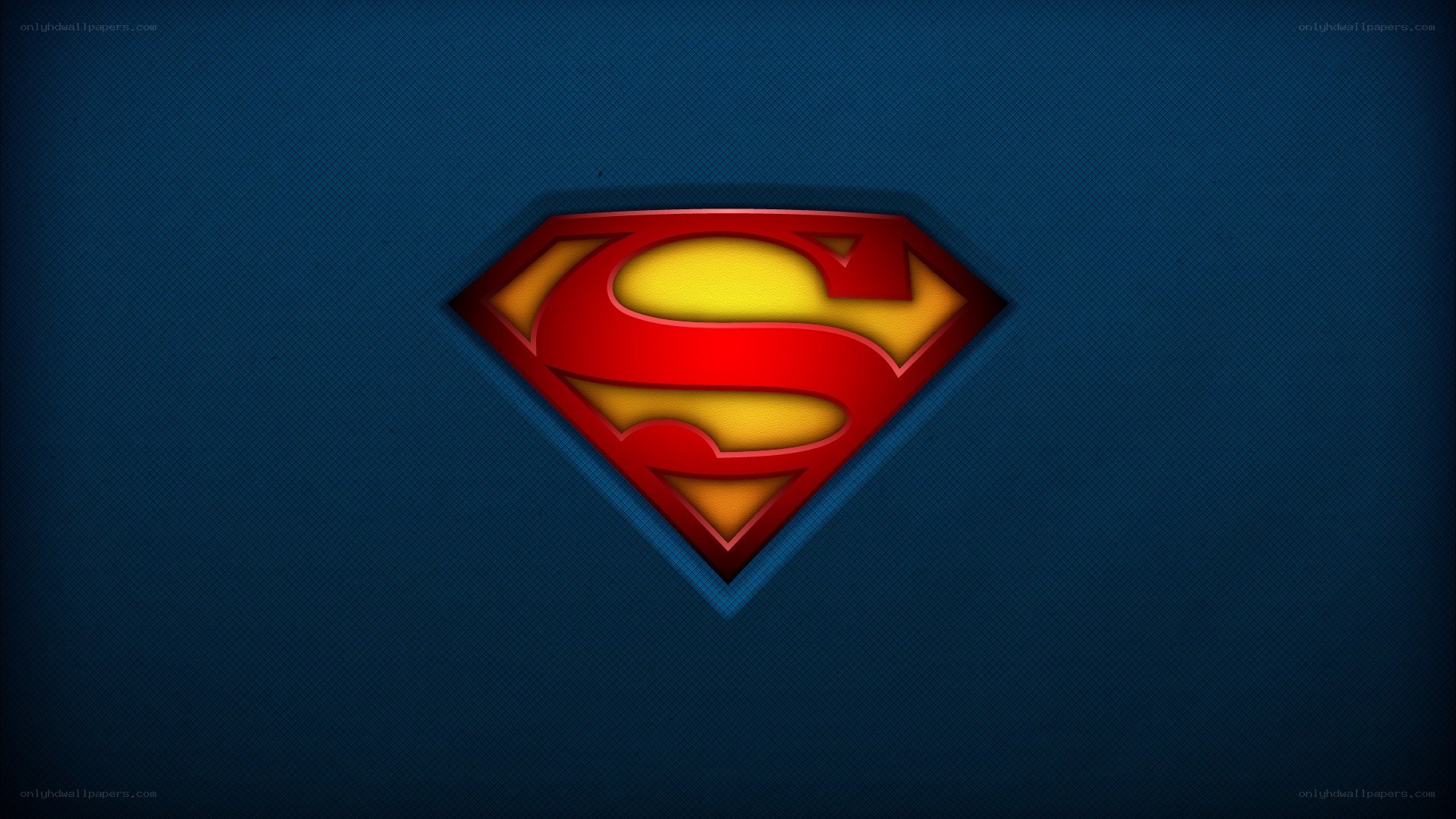 Superman logo on blue background