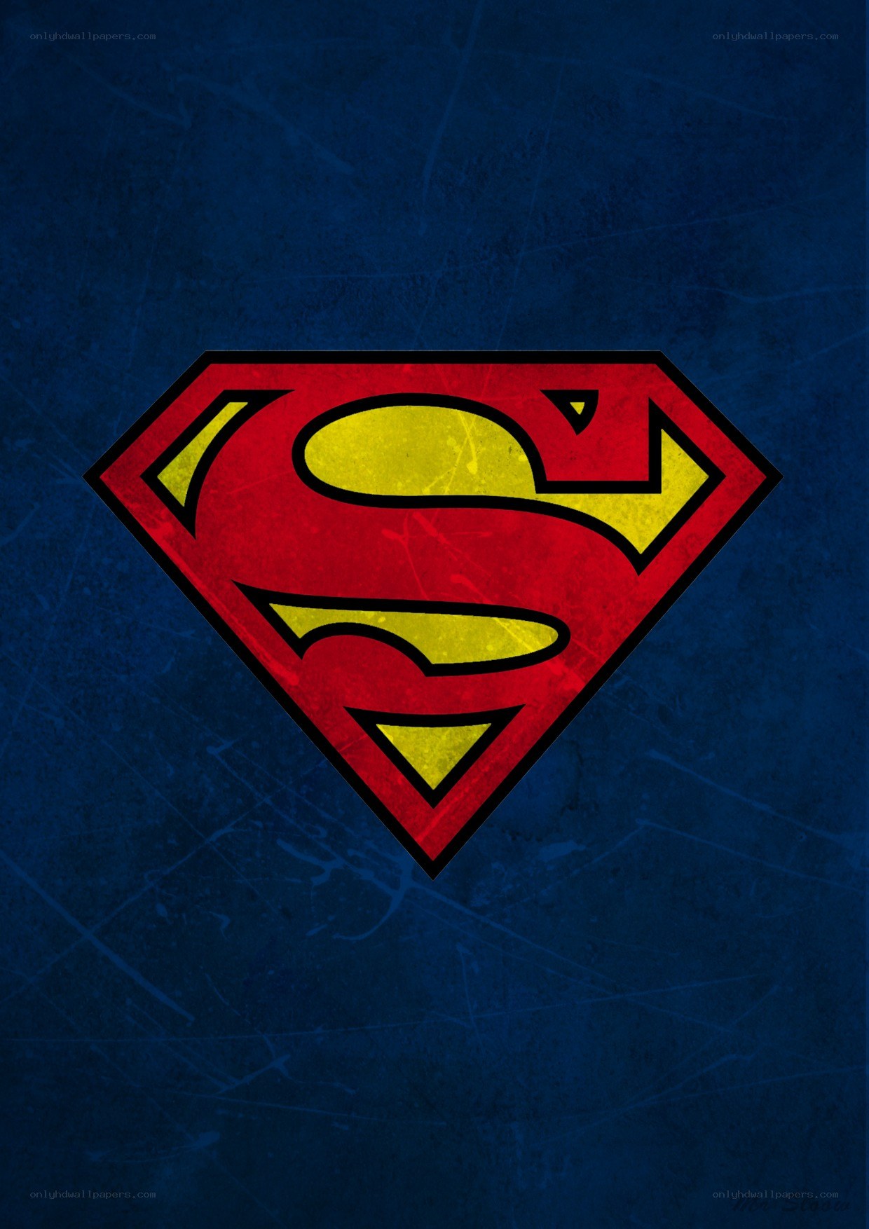 Superman logo on blue background