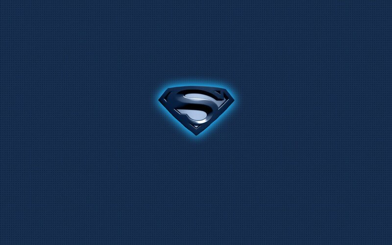Superman logo on blue background