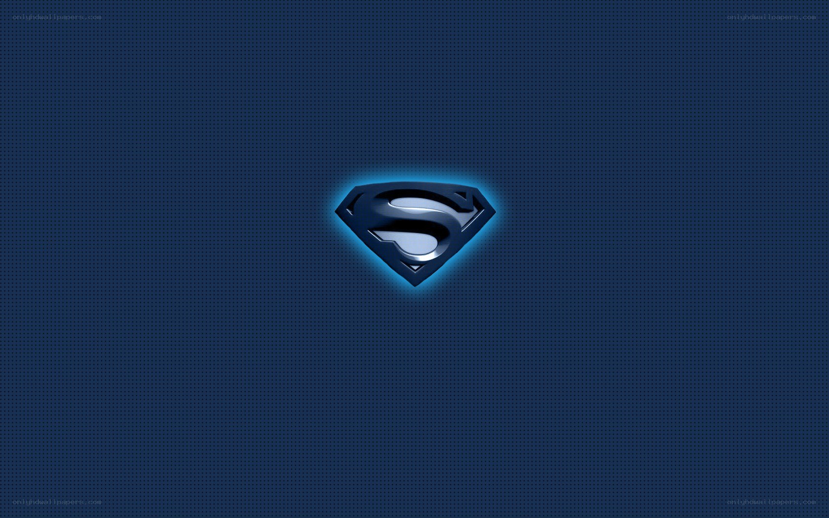 Superman logo on blue background