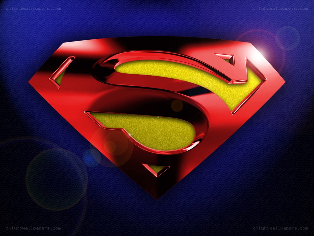 Superman logo on blue background