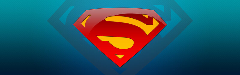 Superman logo on blue background