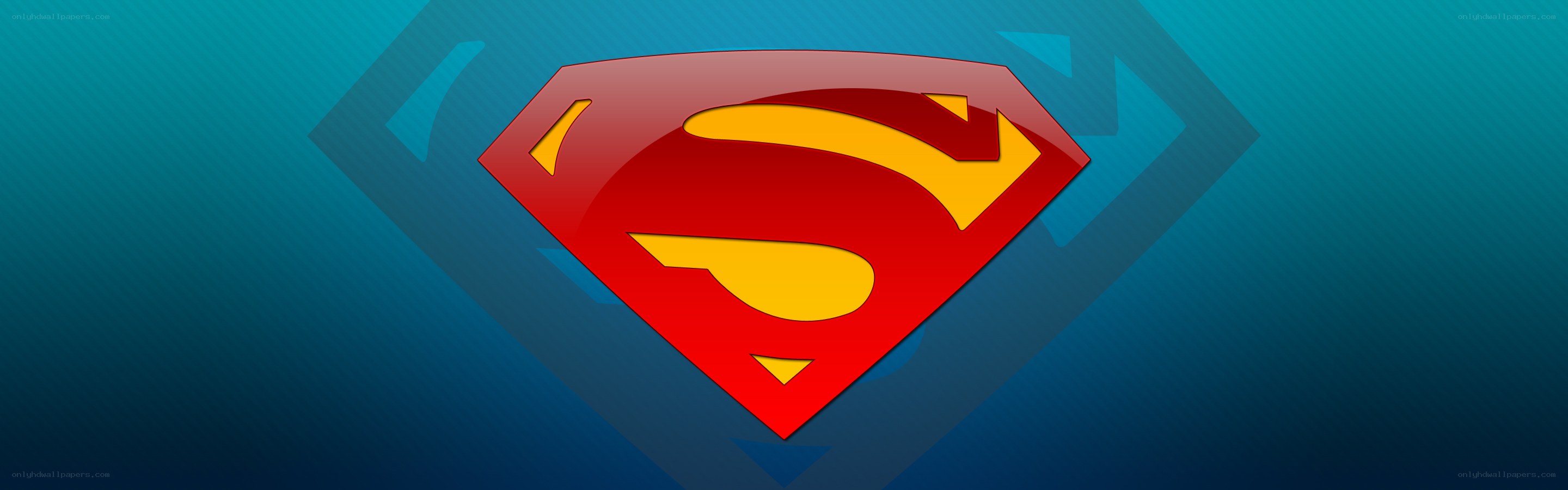 Superman logo on blue background