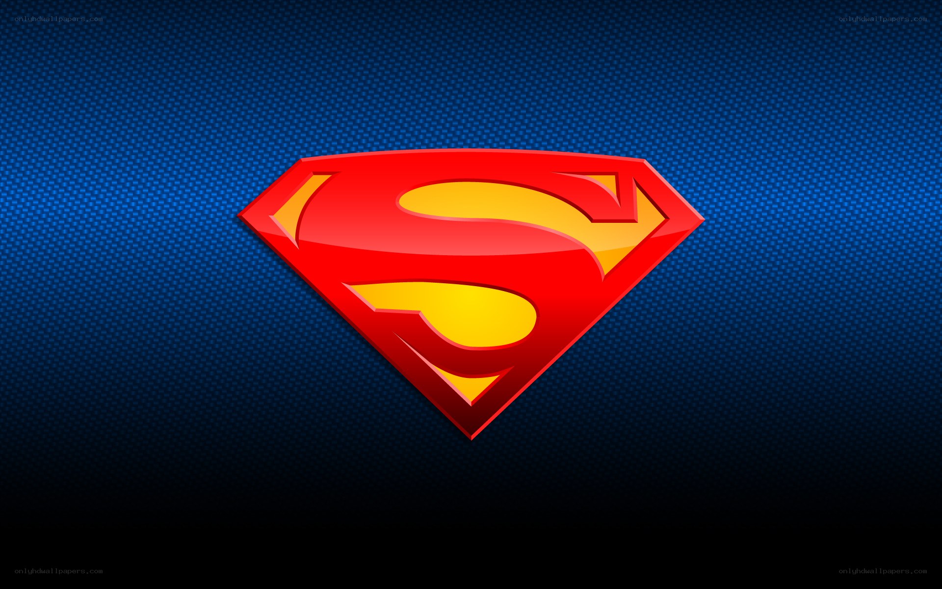 Superman logo on blue background
